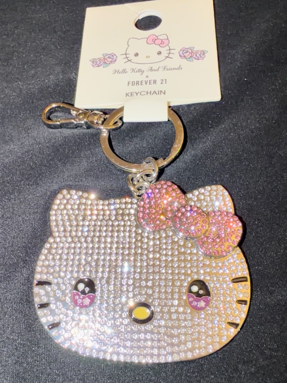 Forever 21 Silver Hello Kitty Embossed Metal Keychain